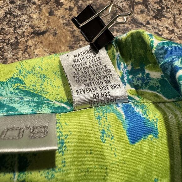 Chicos Jacket Abstract Artsy Hippie Tropical Resort Boho Green Blue Size 3 XL 16 - Picture 4 of 5